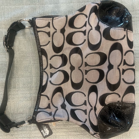 Authentic Coach Peyton Signature Lurex / Metallic C Outline - Hobo Bag - USED - Picture 2 of 9